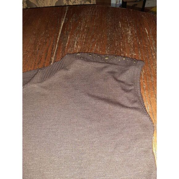 XL Cato Brown Sleeveless Shoulder Embellished Knit Mini Dress - Picture 2 of 4